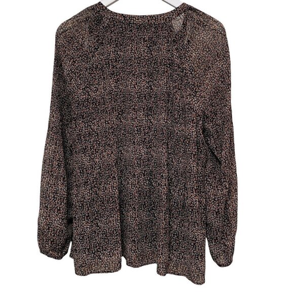 DR2 by Daniel Rainn Top Size Medium Womens Floral Peasant Blouse Black NWT - Picture 6 of 10